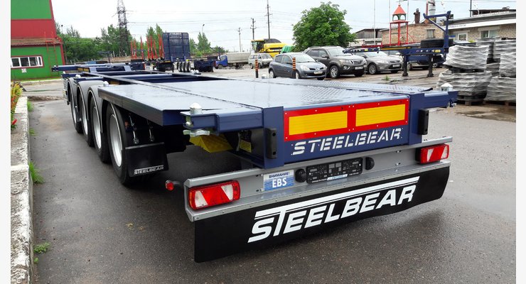 Полуприцеп-контейнеровоз STEELBEAR PF-41N-6 — задняя часть и платформа